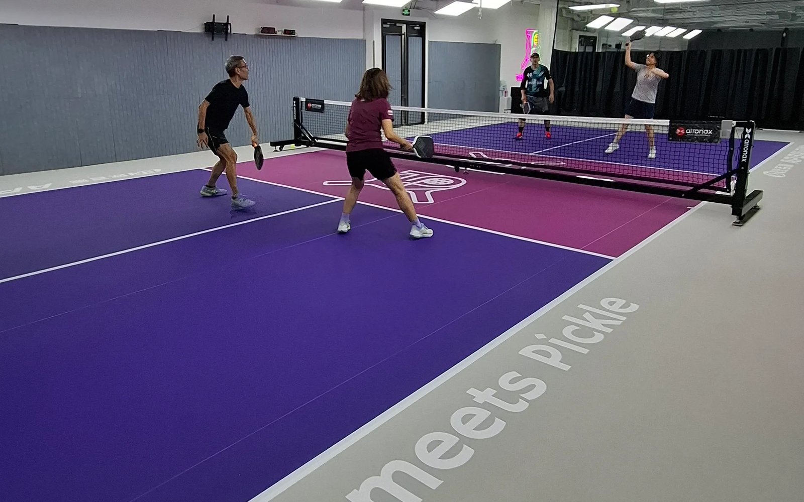 Doubles on the purple court