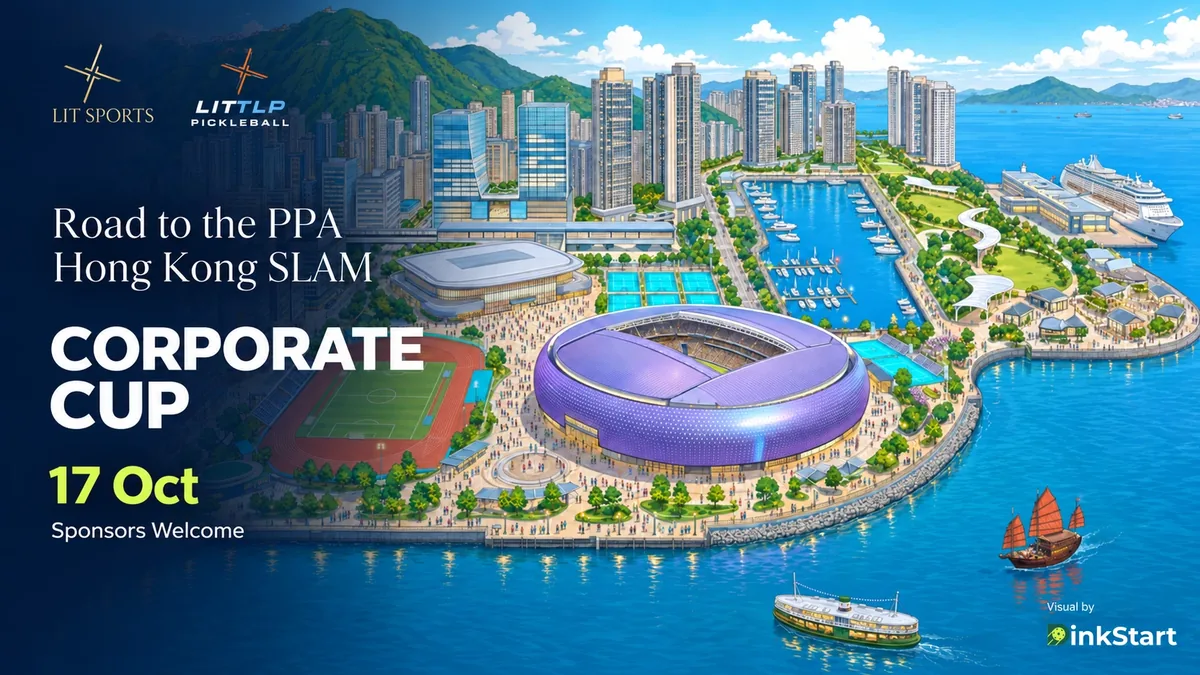 Road to the PPA Hong Kong Slam Corporate Cup, 17 Oct, over an illustrated Kai Tak Sports Park