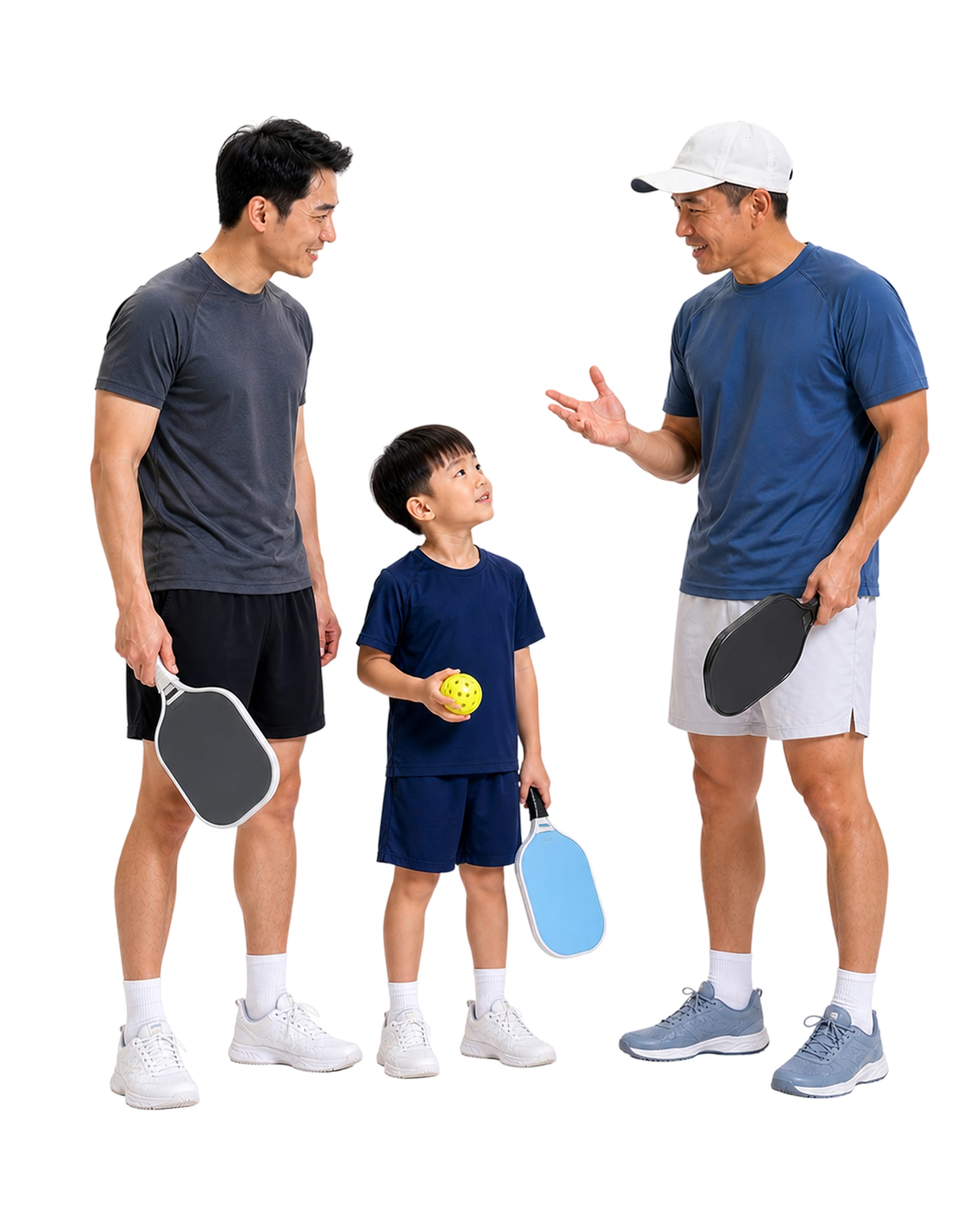 Beginner pickleball player receiving friendly guidance from a coach