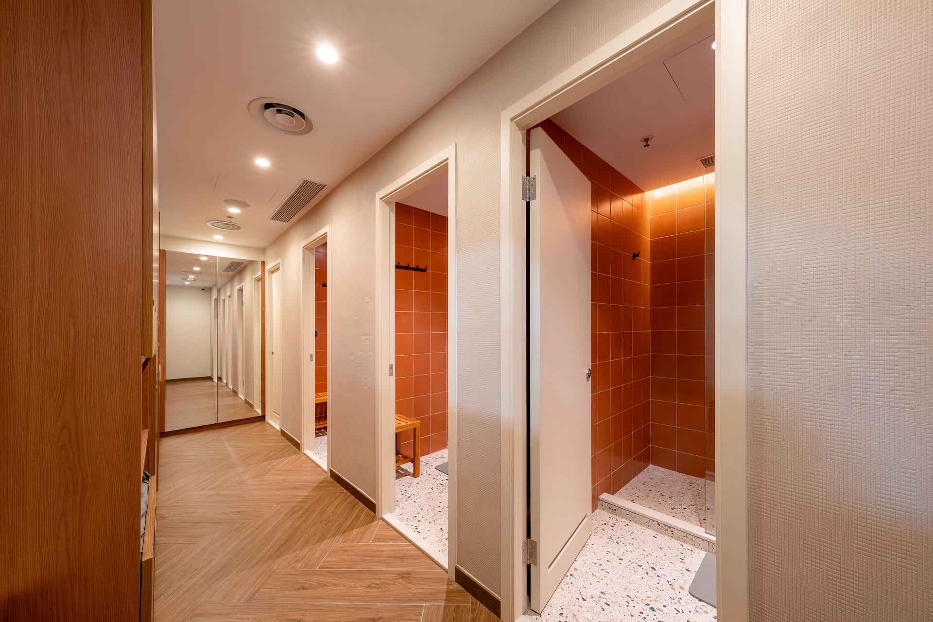 Private changing rooms.